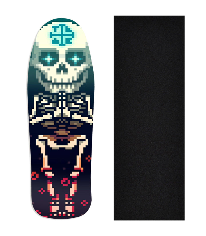 Teak Tuning Heat Transfer Graphic Wooden Fingerboard Deck, "Ancient Light" Carlsbad Cruiser Deck