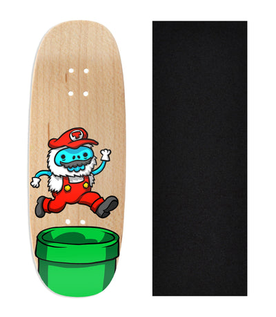Teak Tuning Heat Transfer Graphic Wooden Fingerboard Deck, "It's a me...Yetio!" Ohhh Deck