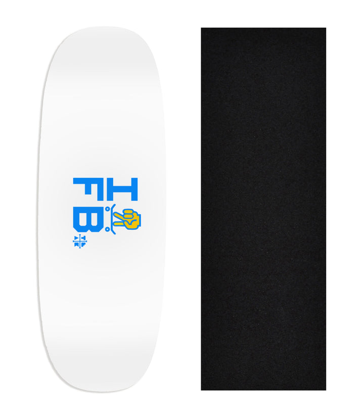 Teak Tuning Heat Transfer Graphic Wooden Fingerboard Deck, "I [SKATE] FB" (White) Ohhh Deck