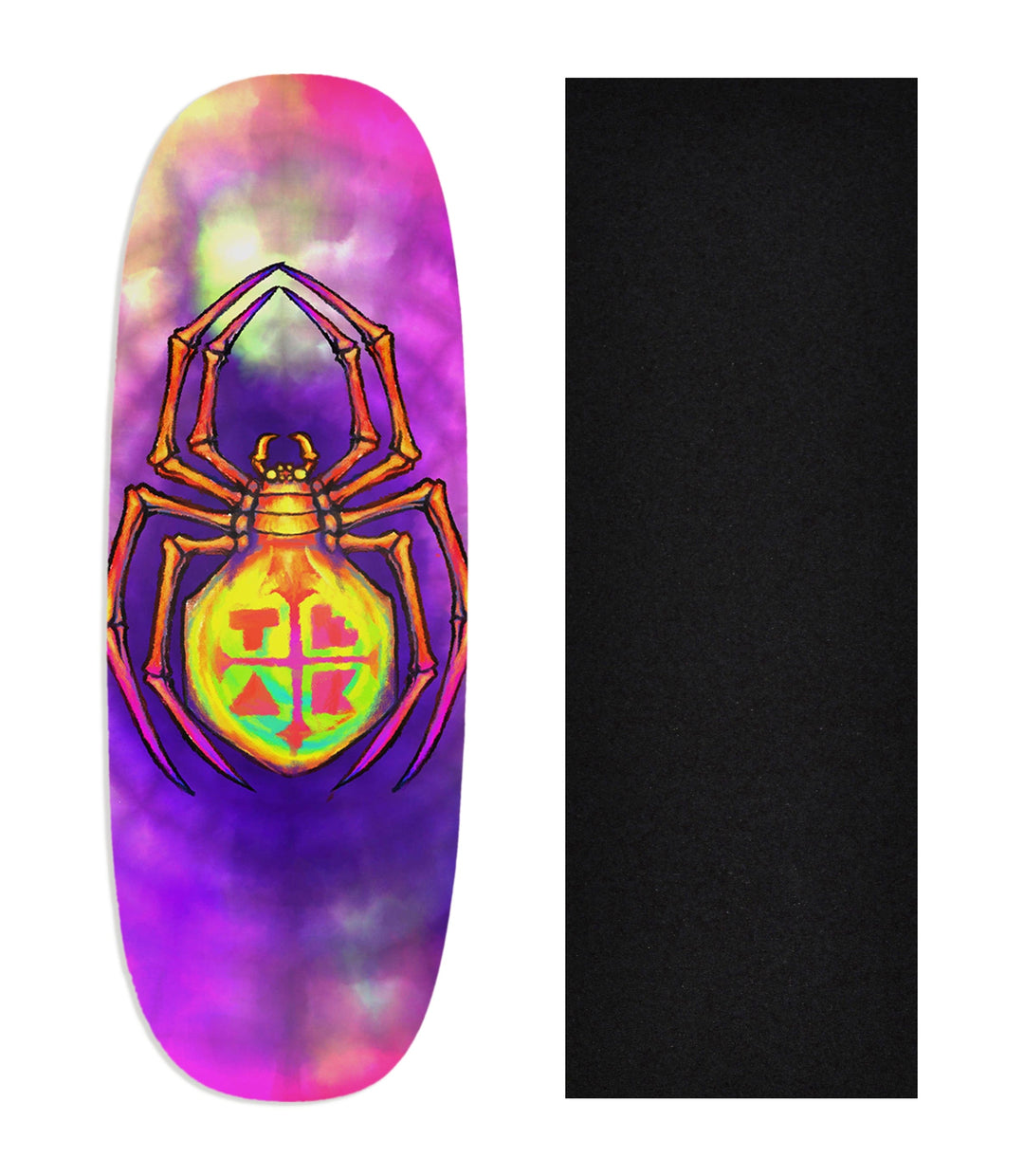 Teak Tuning Heat Transfer Graphic Wooden Fingerboard Deck, "Arachnoid" Ohhh Deck