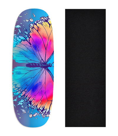 Teak Tuning Heat Transfer Graphic Wooden Fingerboard Deck, "Radiant Butterfly" Ohhh Deck