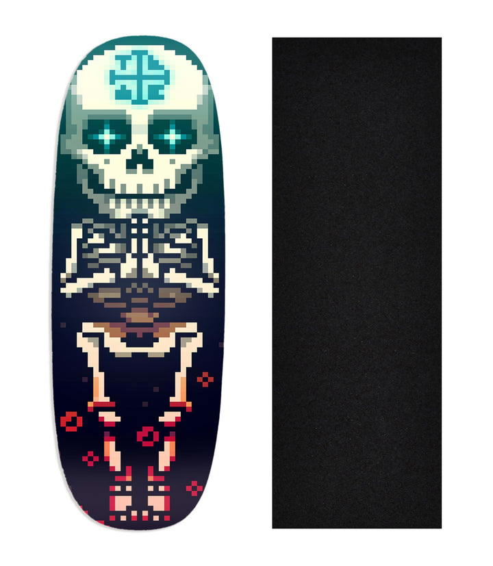 Teak Tuning Heat Transfer Graphic Wooden Fingerboard Deck, "Ancient Light" Ohhh Deck