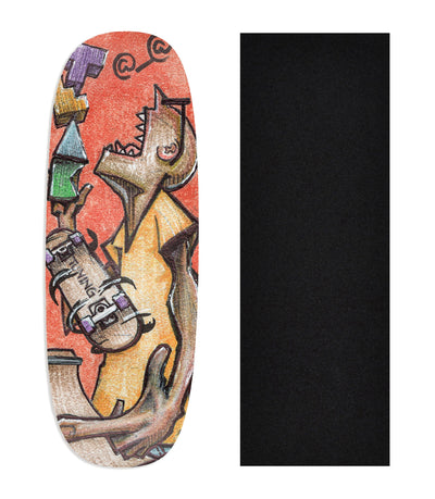 Teak Tuning Heat Transfer Graphic Wooden Fingerboard Deck, @louis_costa - Entry# 49 Ohhh Deck