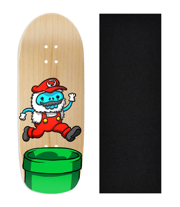 Teak Tuning Heat Transfer Graphic Wooden Fingerboard Deck, "It's a me...Yetio!" Poolparty Deck