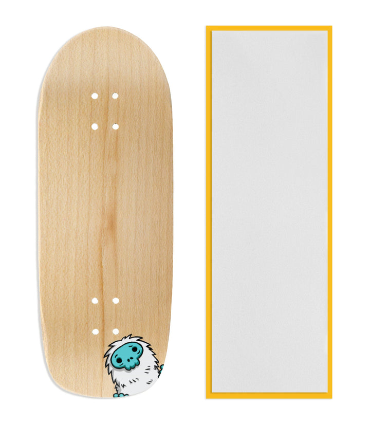 Teak Tuning Heat Transfer Graphic Wooden Fingerboard Deck, "Blue Peepin' Yeti" Poolparty Deck