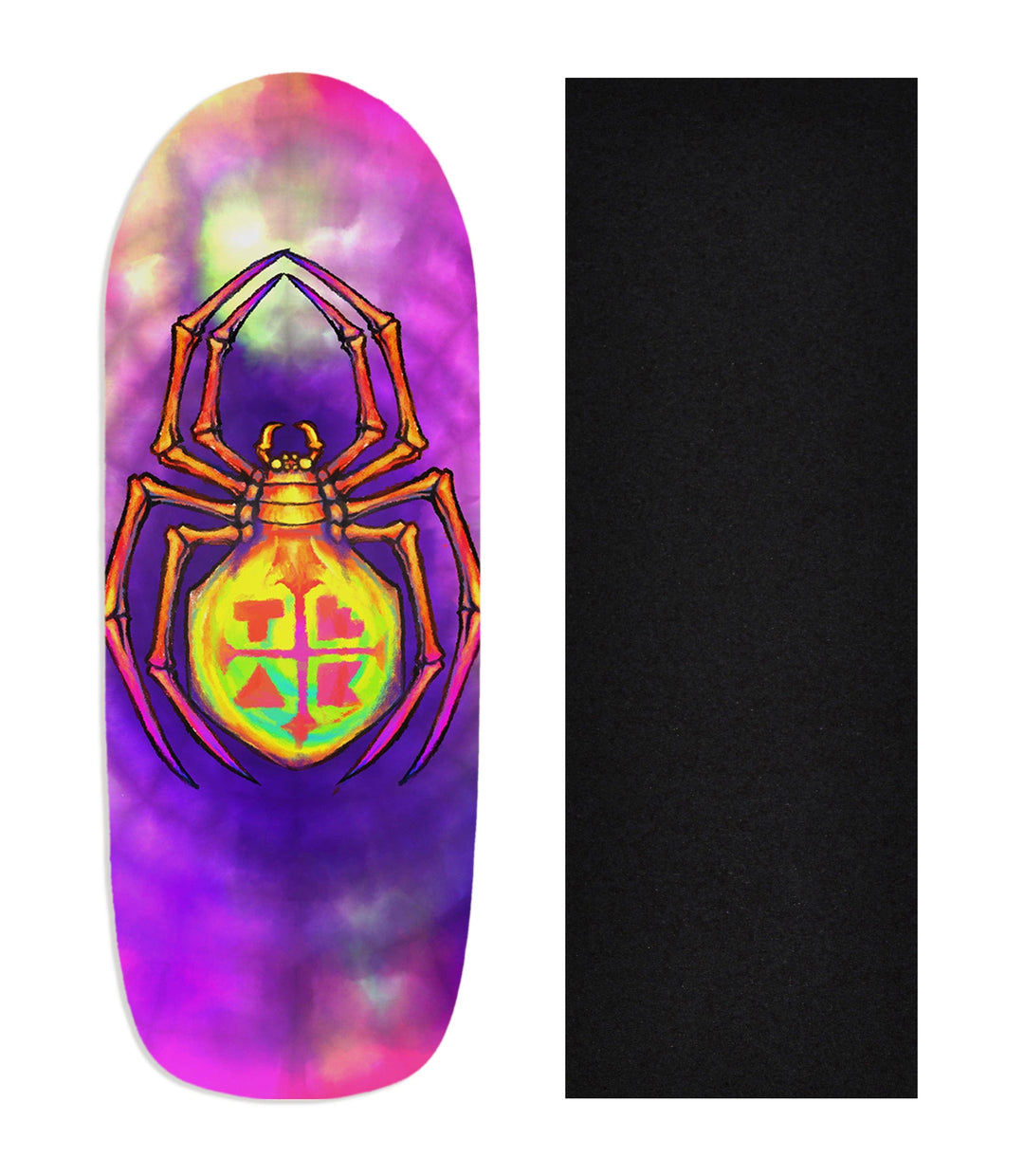 Teak Tuning Heat Transfer Graphic Wooden Fingerboard Deck, "Arachnoid" Poolparty Deck