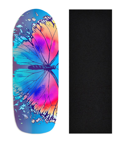 Teak Tuning Heat Transfer Graphic Wooden Fingerboard Deck, "Radiant Butterfly" Poolparty Deck