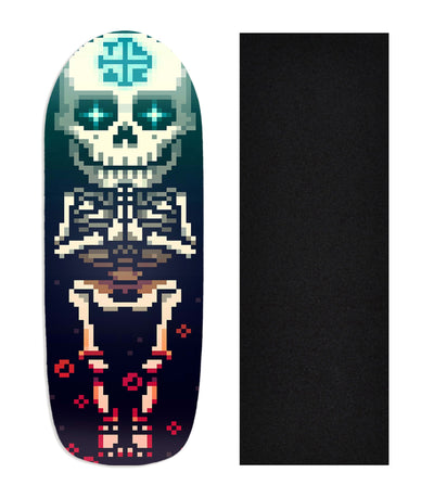Teak Tuning Heat Transfer Graphic Wooden Fingerboard Deck, "Ancient Light" Poolparty Deck
