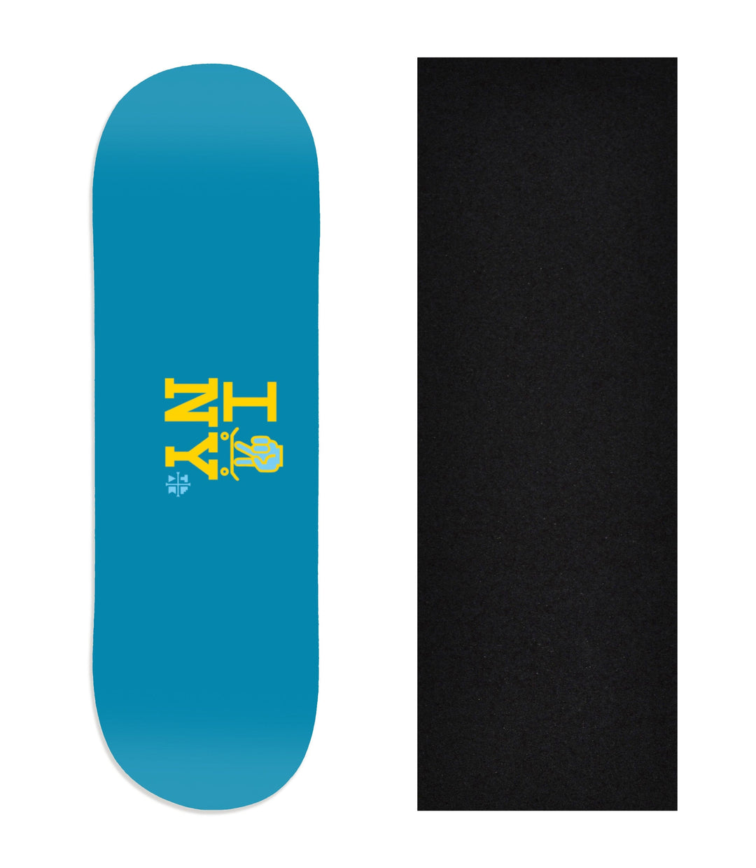 Teak Tuning Heat Transfer Graphic Wooden Fingerboard Deck, "I Skate NY" (Blue) 29mm Deck