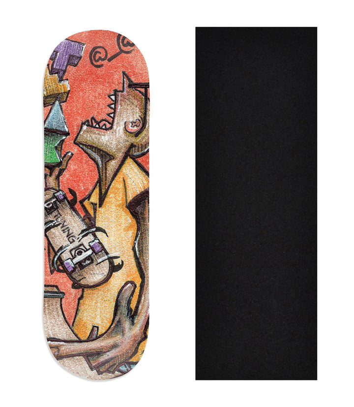 Teak Tuning Heat Transfer Graphic Wooden Fingerboard Deck, @louis_costa - Entry# 49 29mm Deck