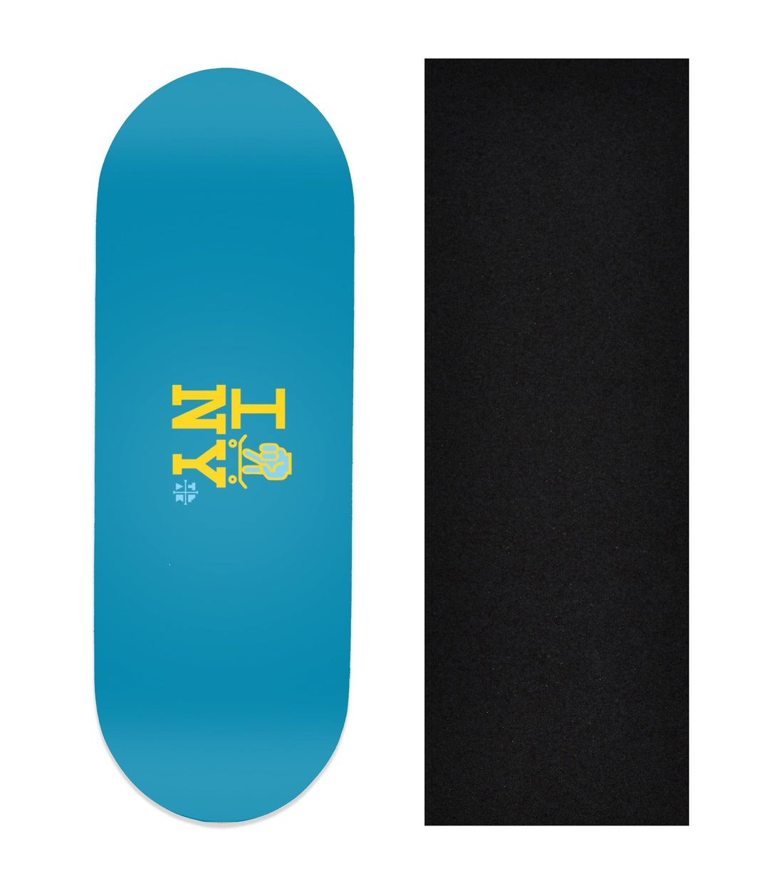 Teak Tuning Heat Transfer Graphic Wooden Fingerboard Deck, "I Skate NY" (Blue) 32mm Deck