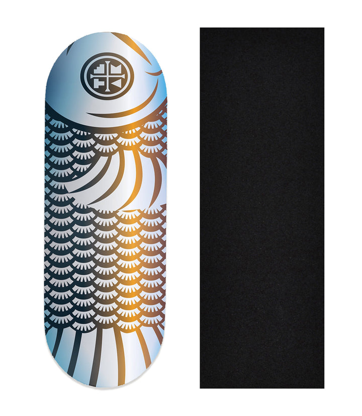 Teak Tuning Heat Transfer Graphic Wooden Fingerboard Deck, "Scales" 32mm Deck