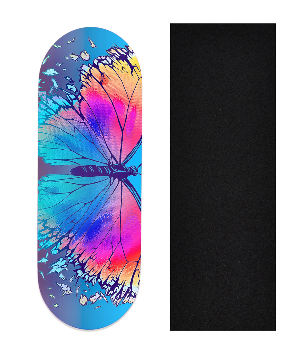 Teak Tuning Heat Transfer Graphic Wooden Fingerboard Deck, "Radiant Butterfly" 32mm Deck