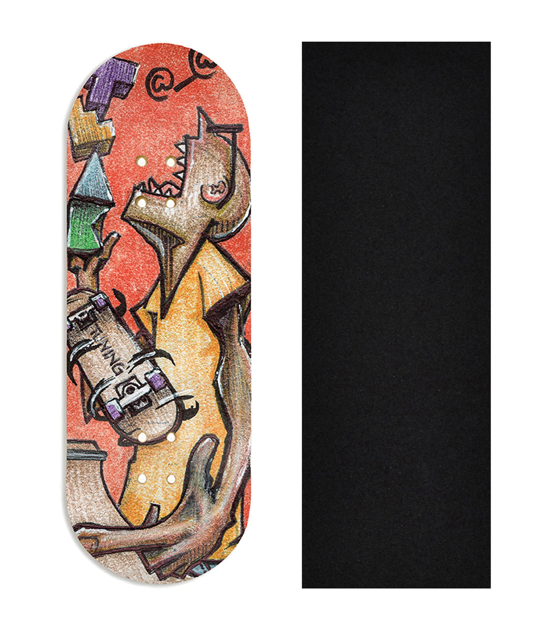 Teak Tuning Heat Transfer Graphic Wooden Fingerboard Deck, @louis_costa - Entry# 49 32mm Deck