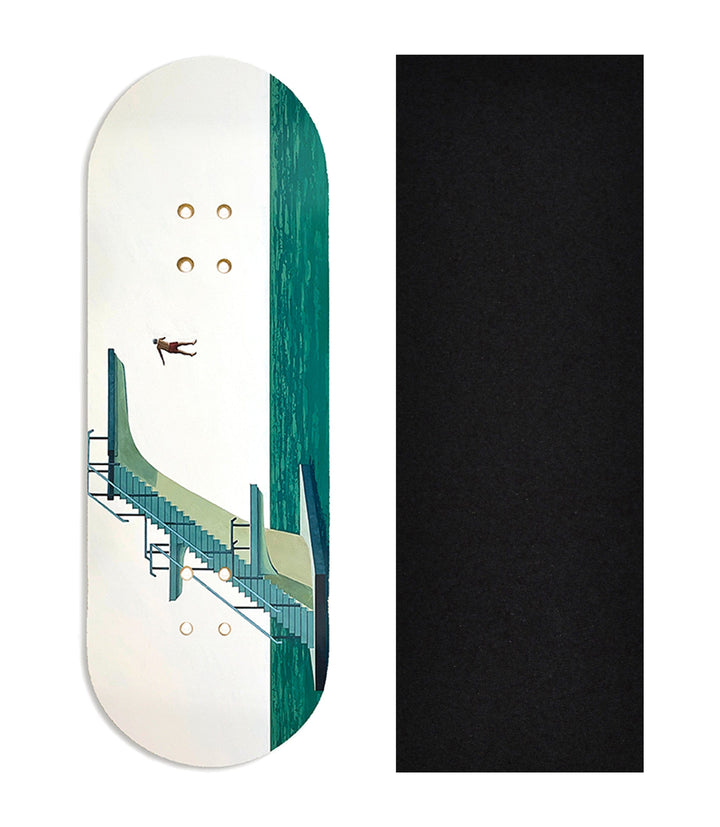 Teak Tuning Heat Transfer Graphic Wooden Fingerboard Deck, Samual Walker - Entry #79 32mm Deck