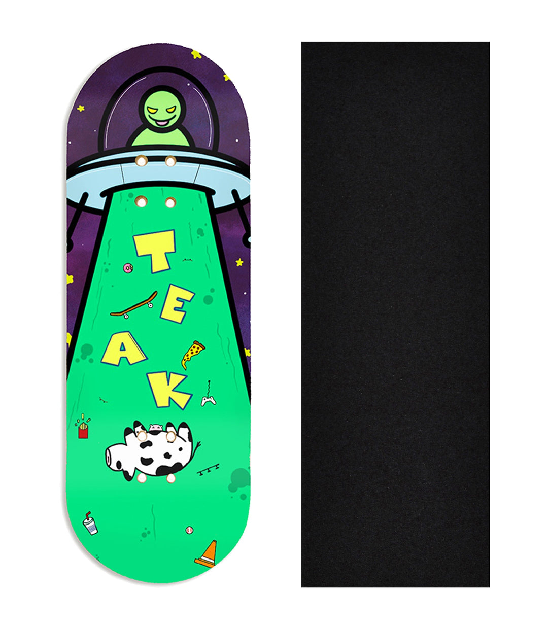 Teak Tuning Heat Transfer Graphic Wooden Fingerboard Deck, @plaguefingers - Entry#83 32mm Deck