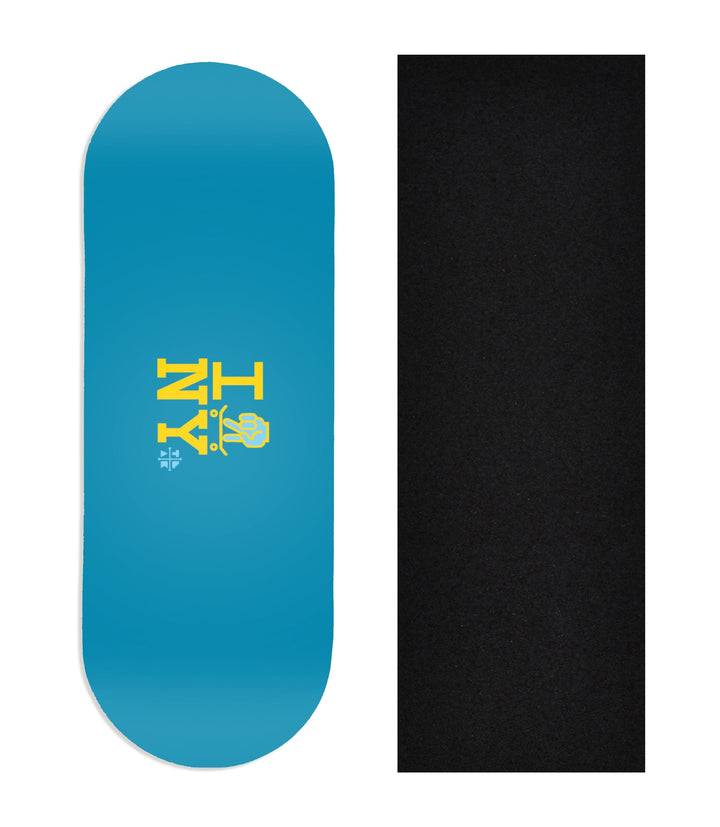 Teak Tuning Heat Transfer Graphic Wooden Fingerboard Deck, "I Skate NY" (Blue) 34mm Deck