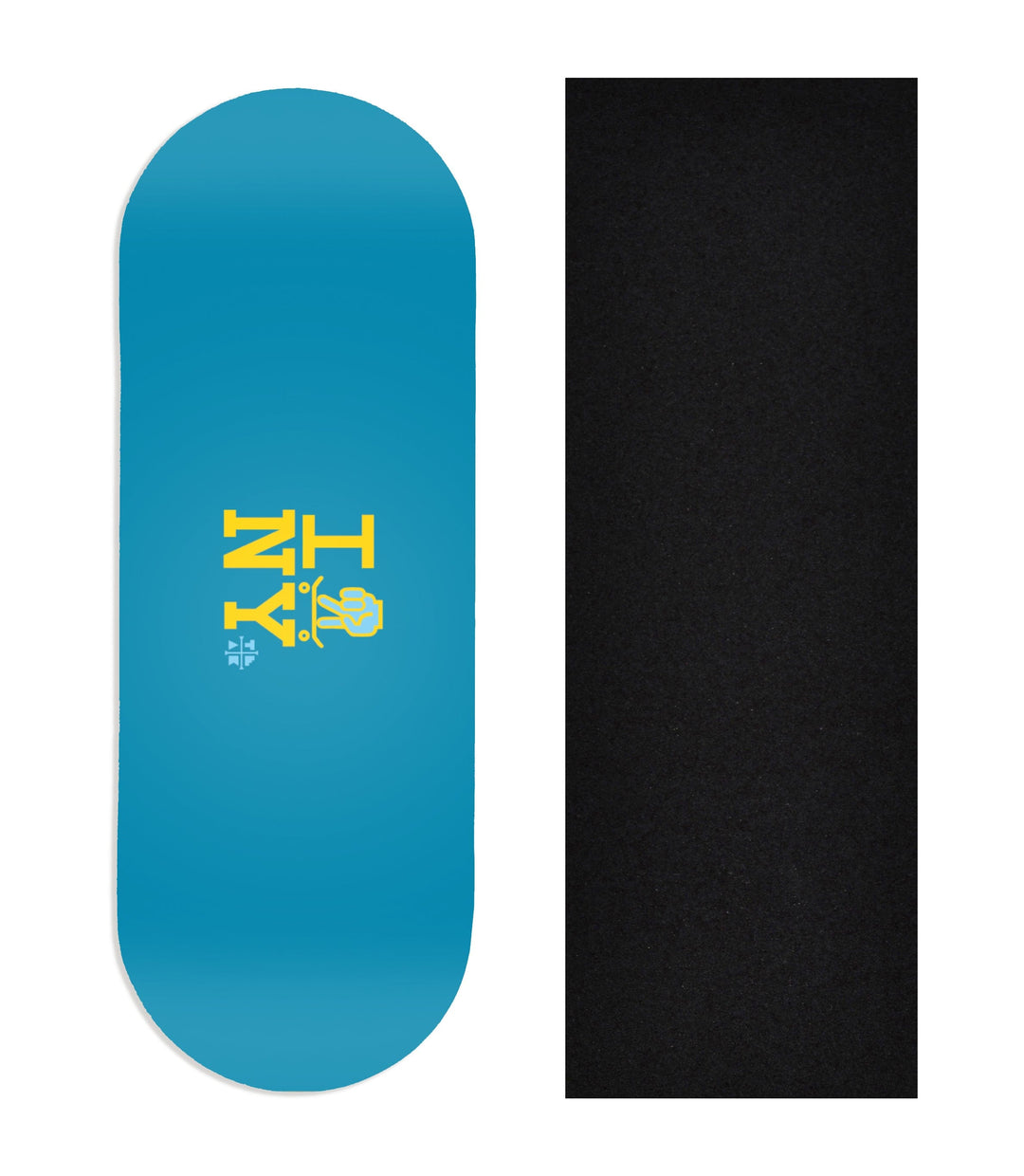 Teak Tuning Heat Transfer Graphic Wooden Fingerboard Deck, "I Skate NY" (Blue) 34mm Deck