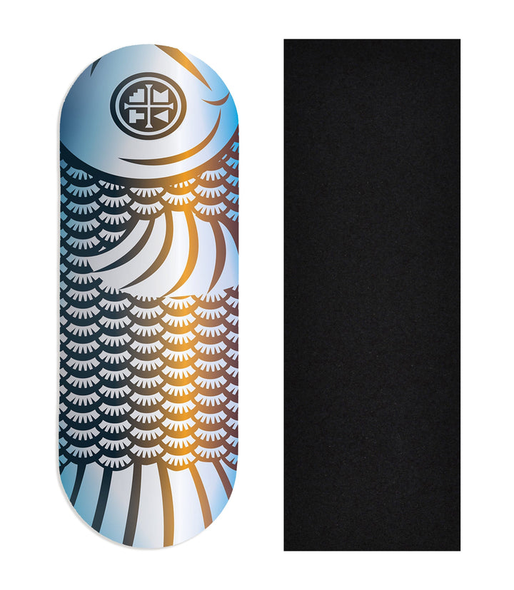 Teak Tuning Heat Transfer Graphic Wooden Fingerboard Deck, "Scales" 34mm Deck