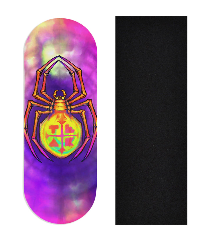 Teak Tuning Heat Transfer Graphic Wooden Fingerboard Deck, "Arachnoid" 34mm Deck