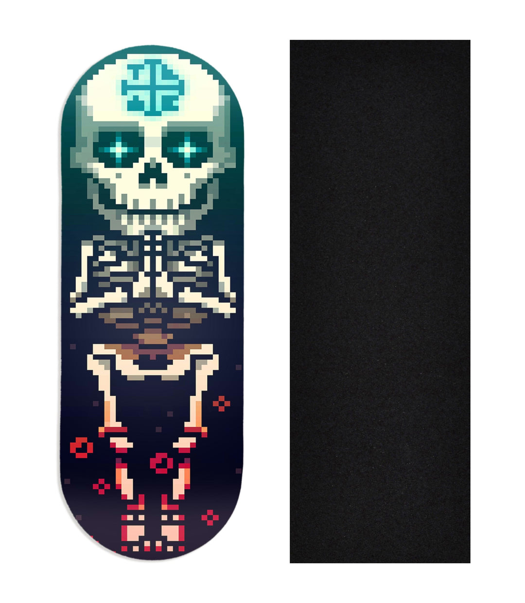 Teak Tuning Heat Transfer Graphic Wooden Fingerboard Deck, "Ancient Light" 34mm Deck