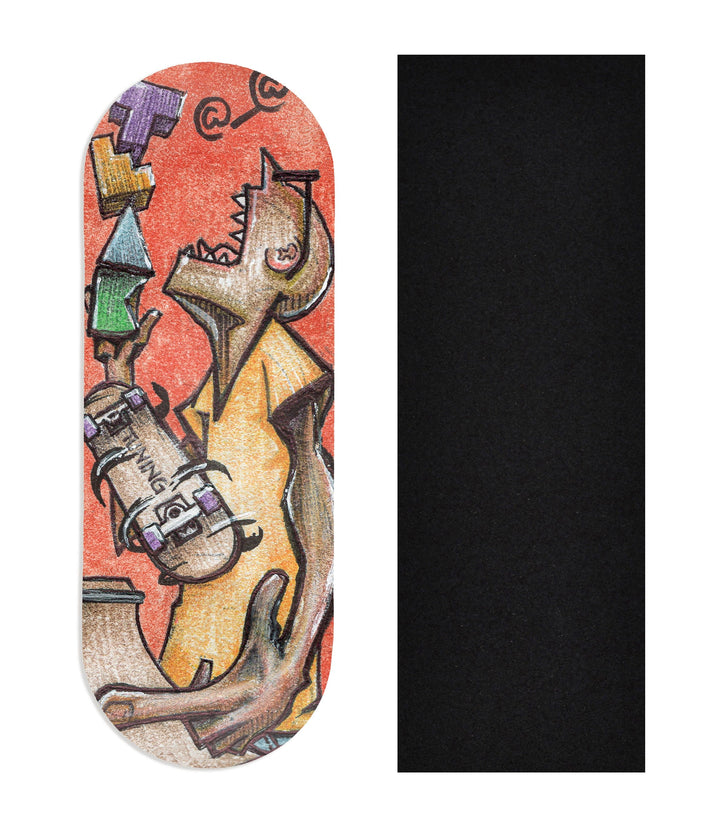 Teak Tuning Heat Transfer Graphic Wooden Fingerboard Deck, @louis_costa - Entry# 49 34mm Deck