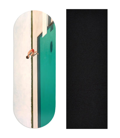 Teak Tuning Heat Transfer Graphic Wooden Fingerboard Deck, Samual Walker - Entry #81 34mm Deck