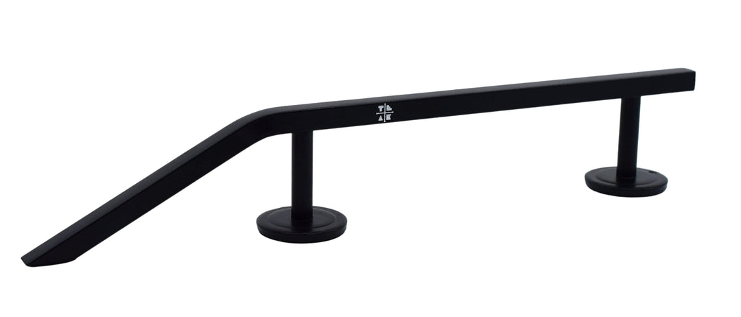 Teak Tuning Fingerboard Rail with Pole Jam Entrance, 12.5" Long - Steel Construction - Black