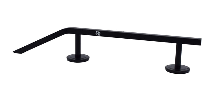 Teak Tuning Fingerboard Rail with Pole Jam Entrance, 12.5" Long - Steel Construction - Black