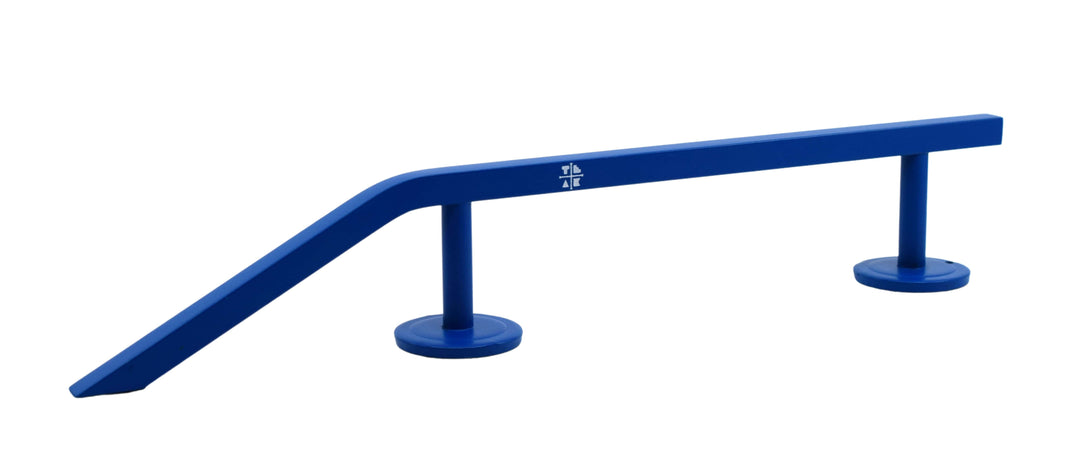 Teak Tuning Fingerboard Rail with Pole Jam Entrance, 12.5" Long - Steel Construction - Cobalt Blue