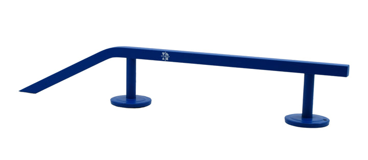 Teak Tuning Fingerboard Rail with Pole Jam Entrance, 12.5" Long - Steel Construction - Cobalt Blue