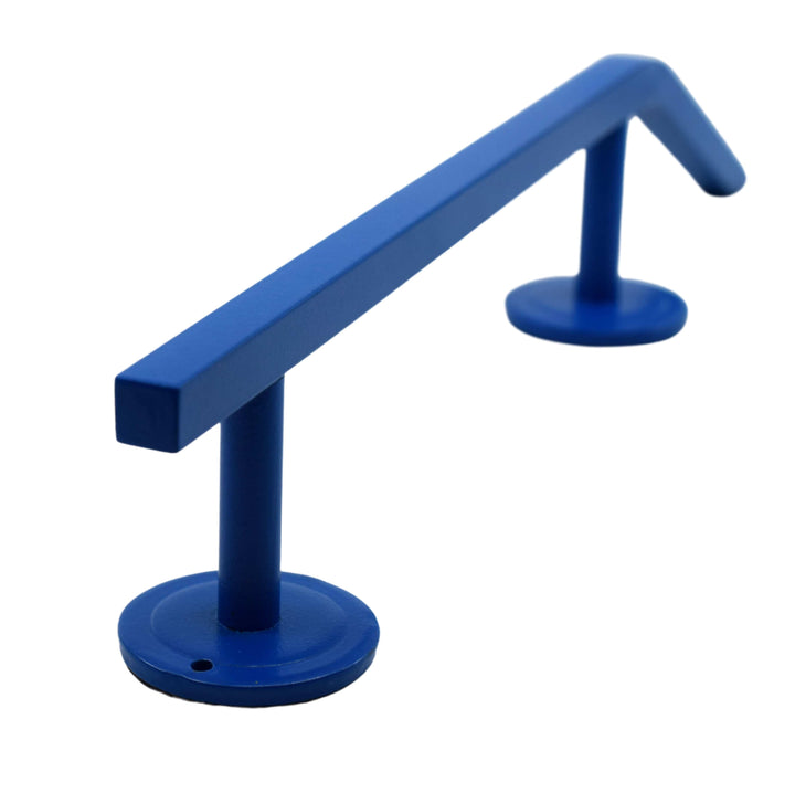 Teak Tuning Fingerboard Rail with Pole Jam Entrance, 12.5" Long - Steel Construction - Cobalt Blue