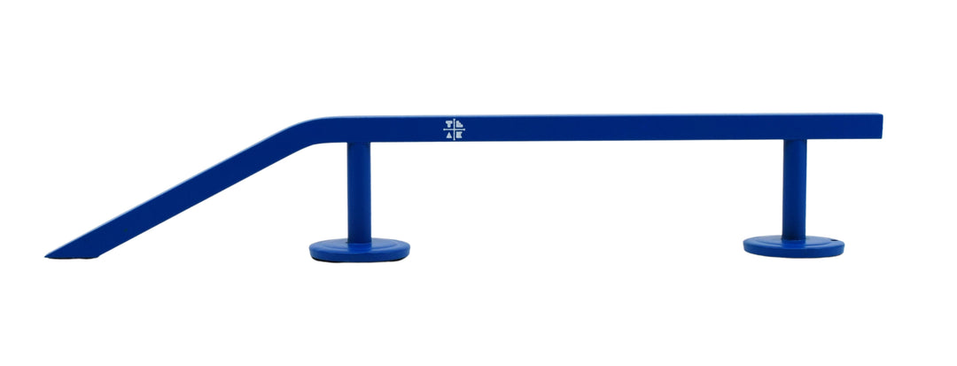 Teak Tuning Fingerboard Rail with Pole Jam Entrance, 12.5" Long - Steel Construction - Cobalt Blue