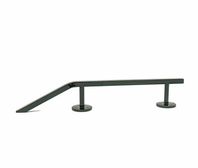 Teak Tuning Fingerboard Rail with Pole Jam Entrance, 12.5" Long - Steel Construction - Emerald Green Prism