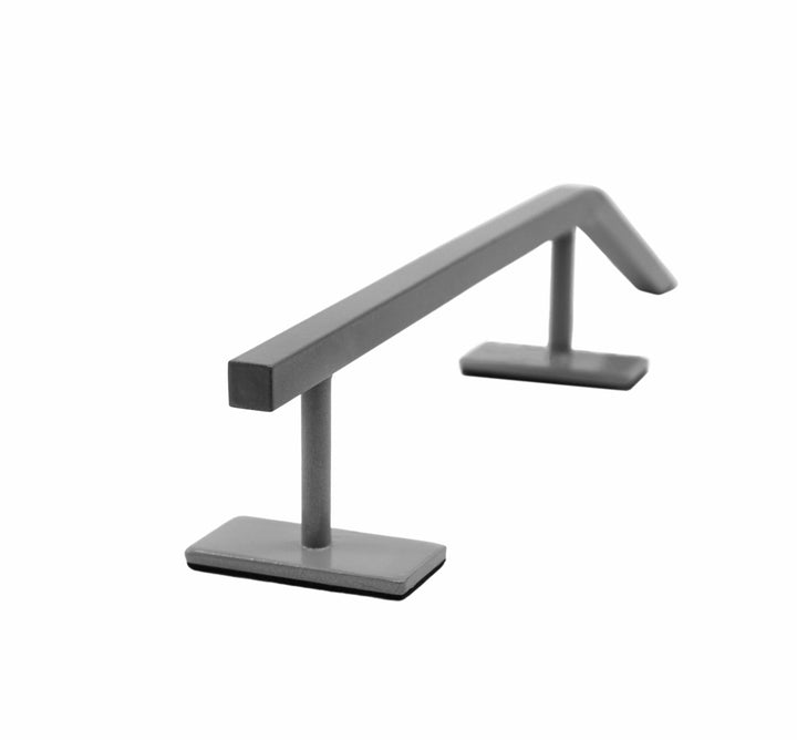 Teak Tuning Fingerboard Rail with Pole Jam Entrance, 12.5" Long - Steel Construction - Silver Grey