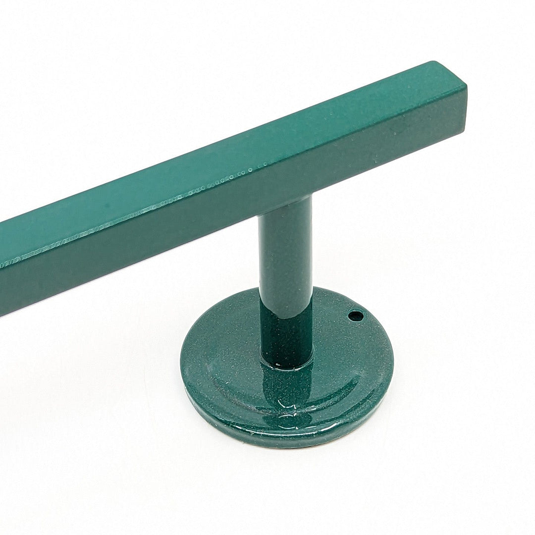 Teak Tuning Square, Bi-Level Fingerboard Rail, 12" Long - Steel Construction - Emerald Green Prism