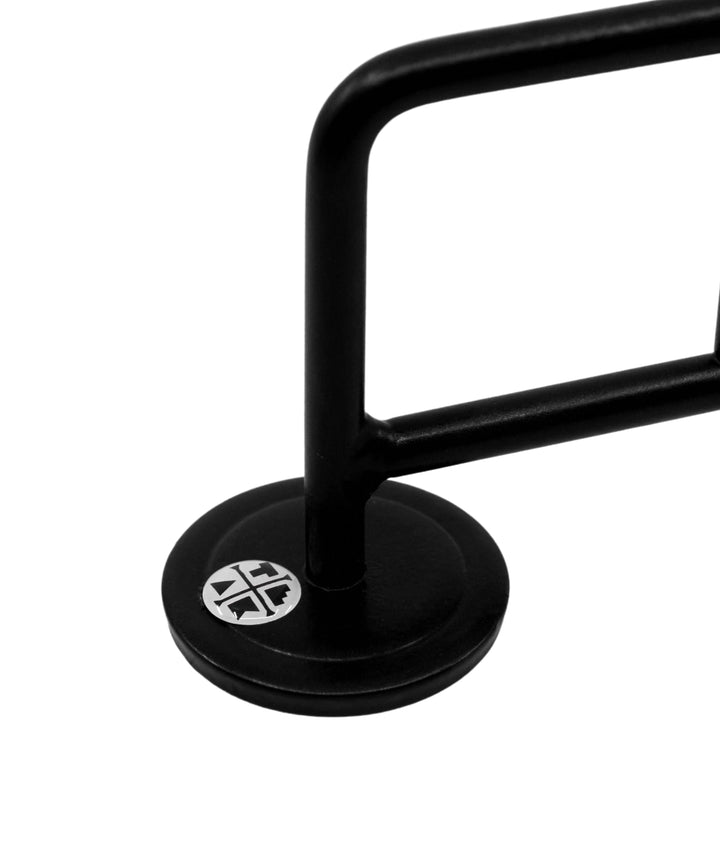 Teak Tuning Bike Rack Style Fingerboard Rail, 10" Long - Steel Construction - Black