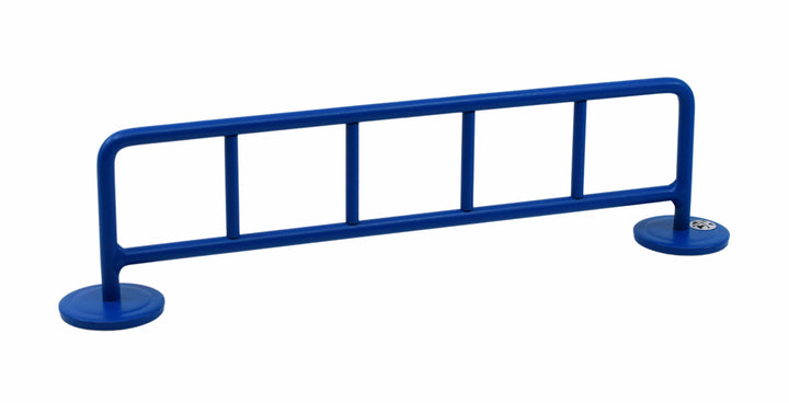 Teak Tuning Bike Rack Style Fingerboard Rail, 10" Long - Steel Construction - Cobalt Blue
