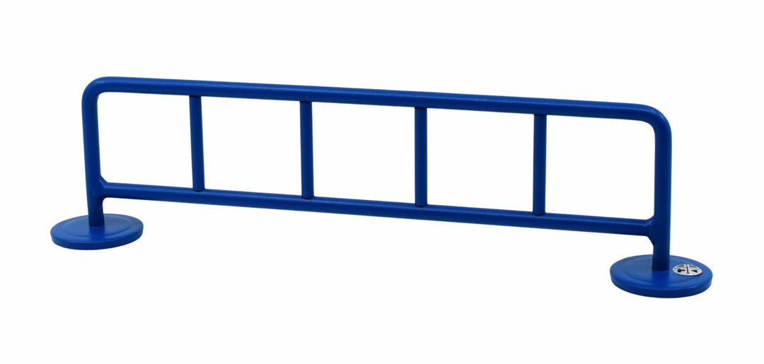 Teak Tuning Bike Rack Style Fingerboard Rail, 10" Long - Steel Construction - Cobalt Blue