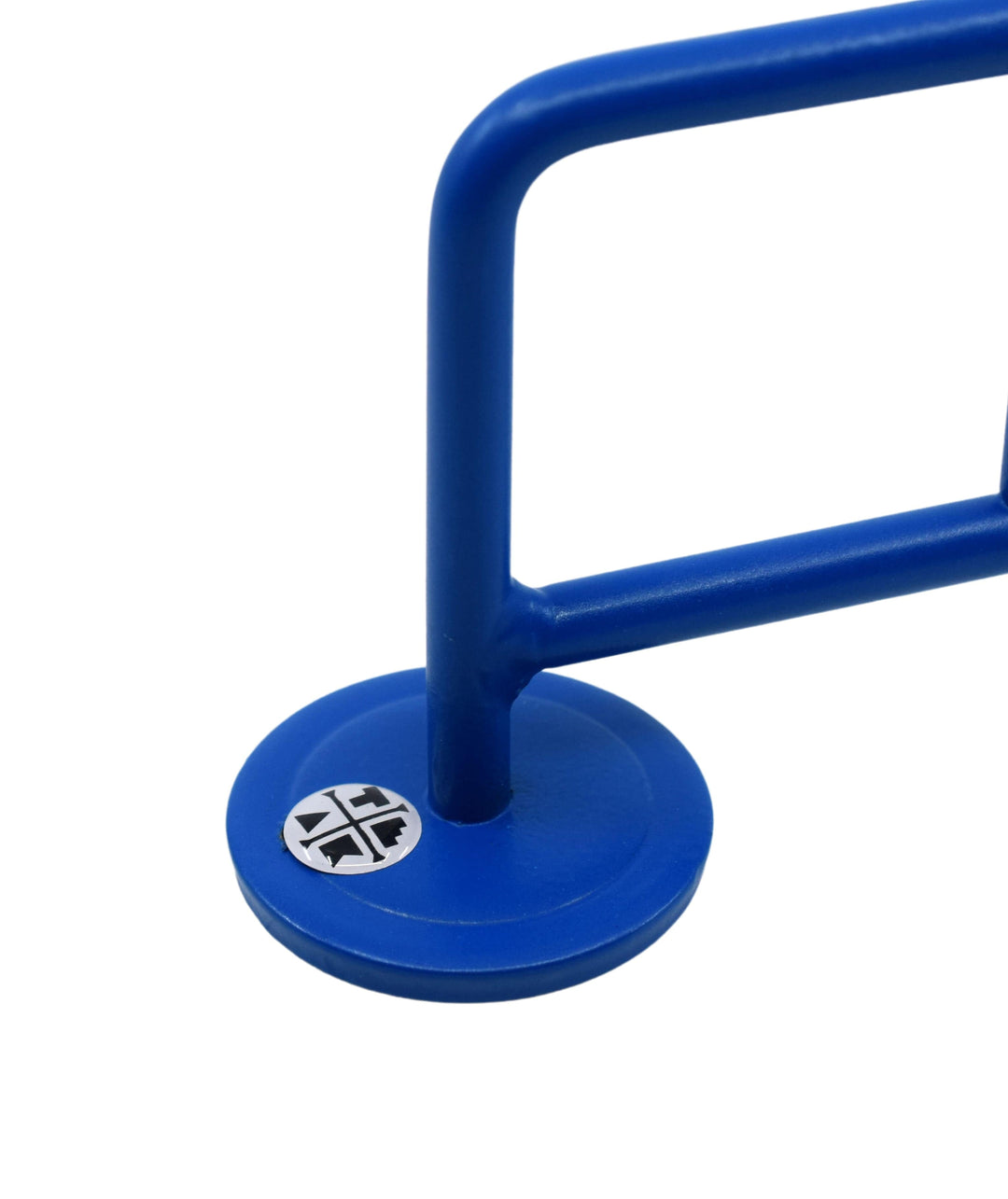 Teak Tuning Bike Rack Style Fingerboard Rail, 10" Long - Steel Construction - Cobalt Blue