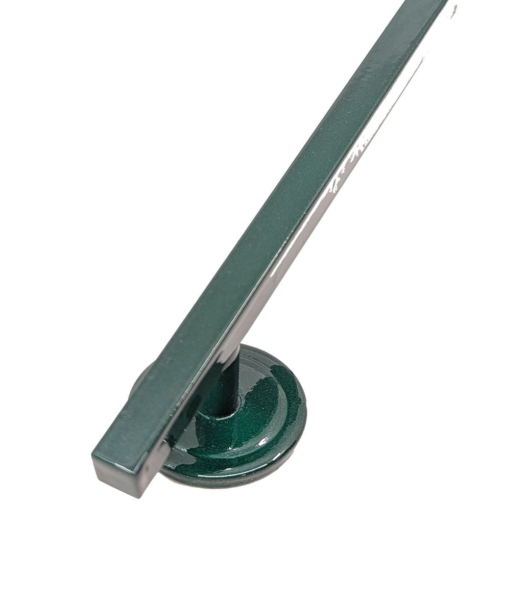 Teak Tuning Straight, Mellow Peak Style Fingerboard Rail, 12" Long - Steel Construction - Emerald Green Prism