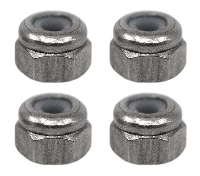 Teak Tuning Professional Nylon Insert Fingerboard Lock Nuts (Stainless Steel) 4 pack