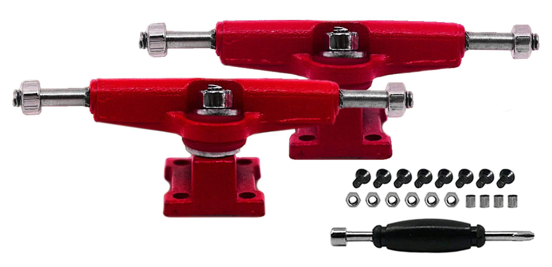 Teak Tuning Fingerboard Spacer Trucks with Standard Tuning, Red - 32mm Width