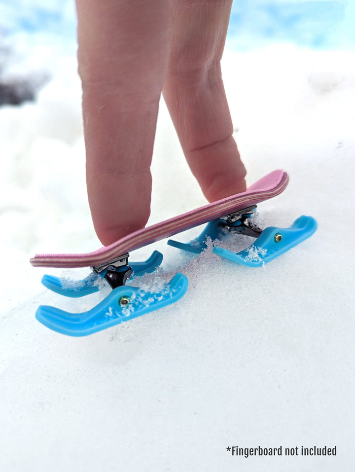 Teak Tuning Finger Skis - 43 mm Long - Upgraded Resin Construction - Light Blue Colorway