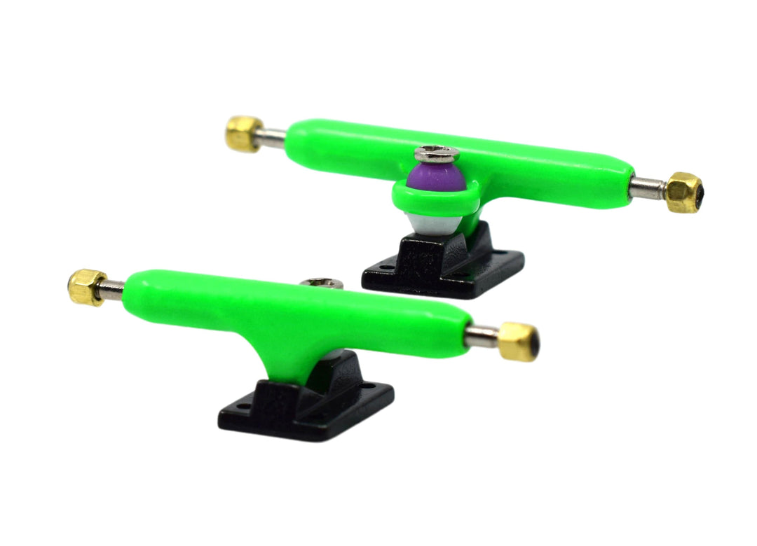 Teak Tuning Prodigy Pro Inverted Fingerboard Trucks, 34mm - Lime Green & Black Colorway