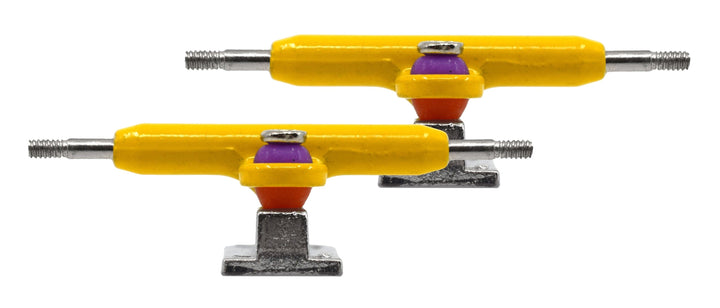 Teak Tuning Prodigy Pro Inverted Fingerboard Trucks, 34mm - Yellow &amp; Silver Colorway