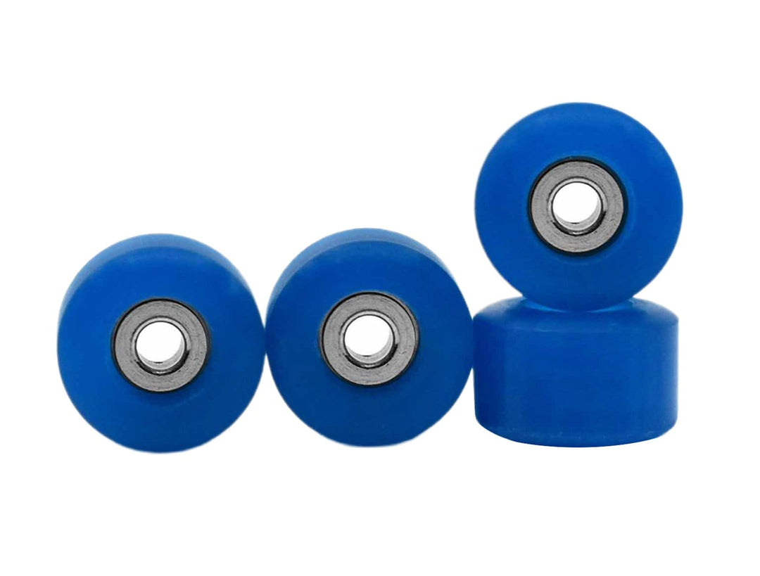 Teak Tuning Apex 71D Urethane Fingerboard Wheels, New Street Shape, Ultra Spin Bearings - Cobalt Blue Colorway - Set of 4