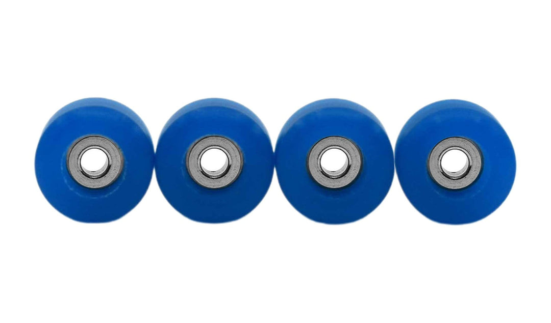Teak Tuning Apex 71D Urethane Fingerboard Wheels, New Street Shape, Ultra Spin Bearings - Cobalt Blue Colorway - Set of 4