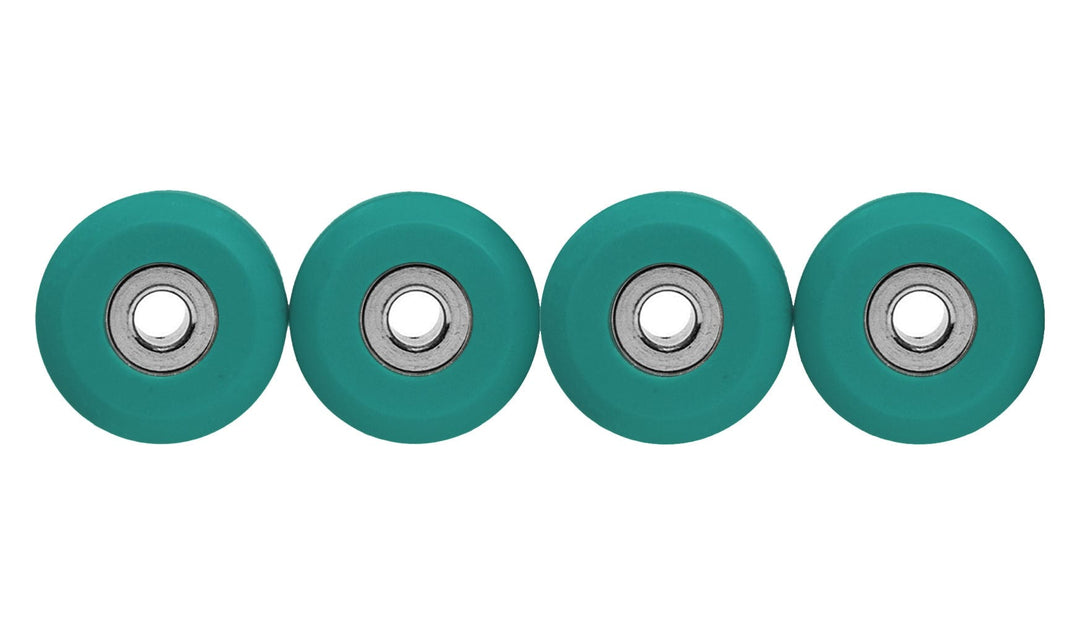 Teak Tuning Apex 71D Urethane Fingerboard Wheels, New Street Shape, Ultra Spin Bearings - Teak Teal Colorway - Set of 4