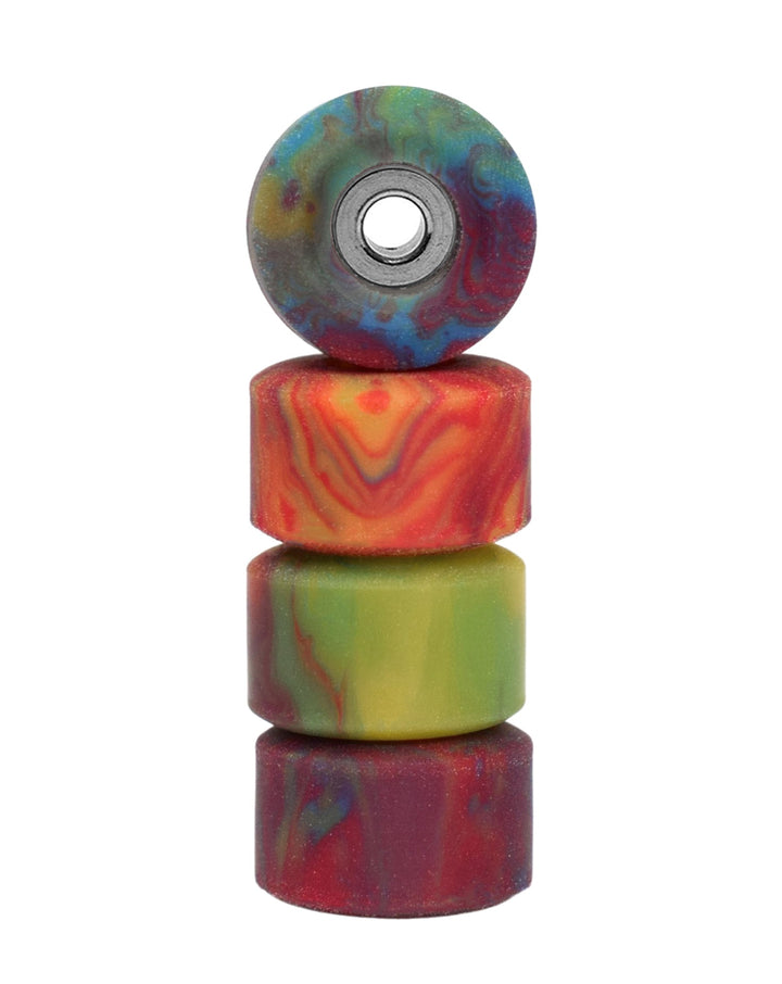 Teak Tuning Apex New Street Wheels - 61D Urethane - Ultraspin Bearings - "Tie Dye Swirl"